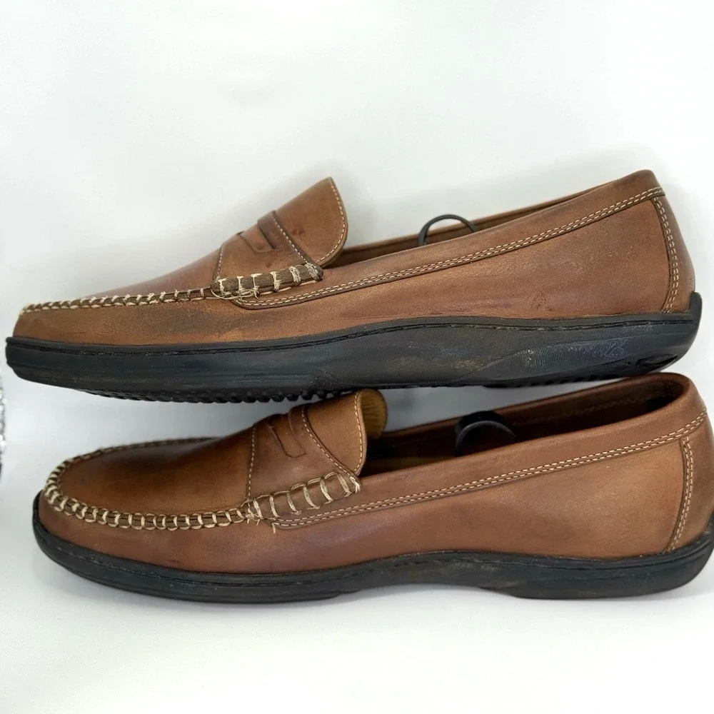 Cole‎ Haan Men's 10 Brown Leather Penny Loafers Slip On Casual Dress Shoes